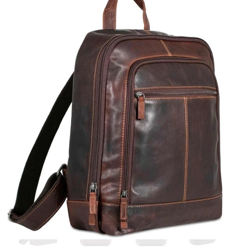 Jack George's leather backpack
